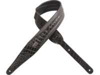 Levys MSS100CR BLK Artificial Crocodile Leather Guitar/Bass Strap 
