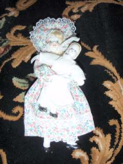 Vintage 8 Porcelain Doll with Baby Cute as Can Be  