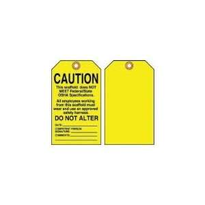  X 3 1/2 Yellow RV Plastic Status Alert Tag Caution This 