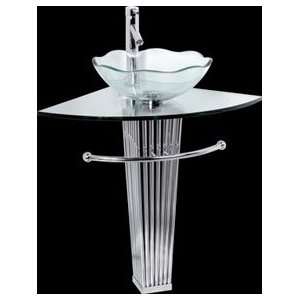 Pedestal Sinks, Clear Glass Tubular Pedestal Sink