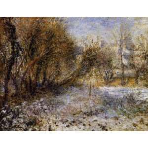   24x36 Inch, painting name Snowy Landscape, by Renoir PierreAuguste