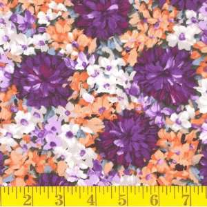  45 Wide Dappled Flowers Violet Fabric By The Yard Arts 
