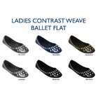 DDI Ladies Contrast Weave Ballet Flat Shoes(Pack of 36)