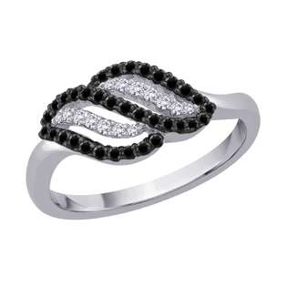   14K White Gold 3/8 ct. Black and White Diamond Ring 