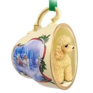  Apricot Poodle Sportcut Christmas Ornament Sleigh Ride Tea 