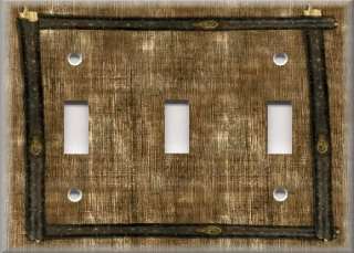 Light Switch Plate Cover   Framed Design   Image Of Rustic Wood  