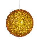 VCO Yellow LED Lighted Hanging Crystal Sphere Ball Outdoor Christmas 