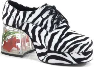 Zebra Striped Men Fish Platform Pimp Costume Shoes 885487359229  