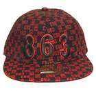 Ace Caps FLORIDA 863 RED BLACK FLAT BILL FITTED CAP HAT SMALL