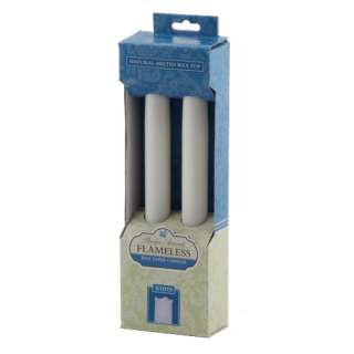   Pacific Accents Real Wax LED Flameless Taper Candles with 6 Hour Timer