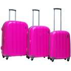 CalPak Paradise Hardsided 3 Piece Spinner Luggage Set   Color Pink
