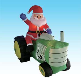 BZBGOODS 5 Foot Christmas Inflatable Santa Claus Driving Tractor Blow 