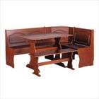 Linon Chelsea Dining Nook Set in Walnut (3 Pieces)