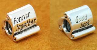   Silver Bead 4 European Bracelet FOREVER TOGETHER / GOOD LUCK CHARM