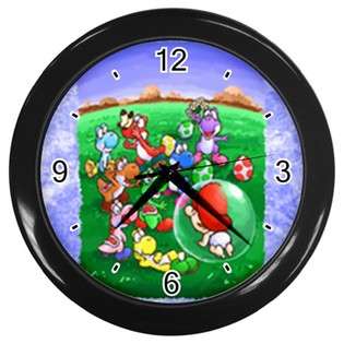   Clock of Super Mario Bros. Yoshi Family with Baby Mario 