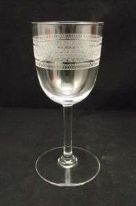 Elegant Needle Etched Wine Glass Goblet  