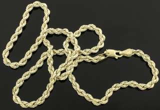   Inch Solid 14k Gold 4mm Diamond Cut Hollow French Rope Chain Necklace