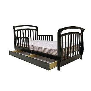 Deluxe Sleigh Toddler Bed with Storage Drawer in Black  Dream on Me 