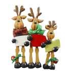 Kurt Adler Family of 3 Jingle Bell Reindeer Christmas Ornament For 