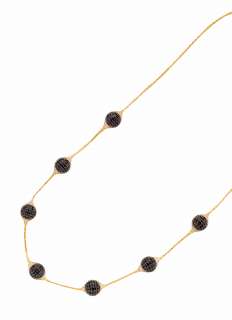 Clevereves 14K Gold Yellow Glass Gold & Black Necklace