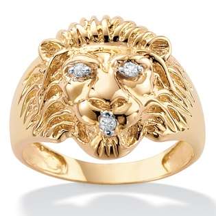 PalmBeach Jewelry Mens Diamond Acc. 10k Lion Ring