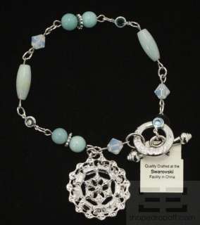 Swarovski Crystal Blue Crystal And Silver Toggle Bracelet NEW  