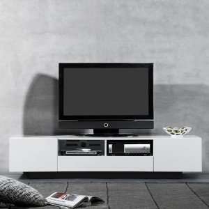 btb by Jus Design Stone 78 TV Stand Entertainment Center   White 