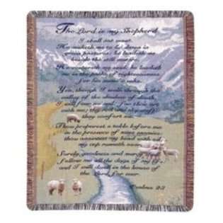  Lord is my Shepherd 23rd Psalm Tapestry Blanket Throw 