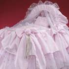 Baby Doll Pretty in Pink Bassinet Liner/Skirt and Hood   Size 17x31