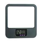   UNV08169 Recycled Plastic Cubicle Mirror with Digital Clock, Charcoal