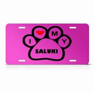  Saluki Dog Dogs Pink Novelty Animal Metal License Plate 