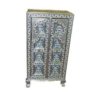   Cladded Vastu Antique Armoire Cabinet Chest India