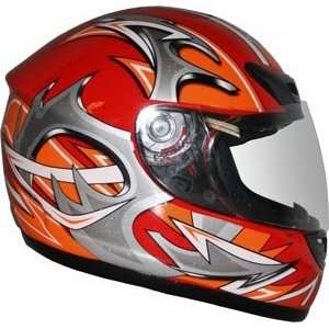  Medium DOT Red Full Face Street Motorcycle Helmet 