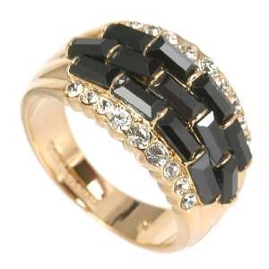  Black Small Dome Ring in Gold Plating Jewelry
