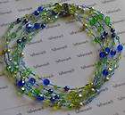 JOAN RIVERS 100 BRILLIANT BEAD AB NECKLACE BLUE /