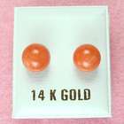 In Gifts 14K Gold   6mm Coral Ball Stud Earrings
