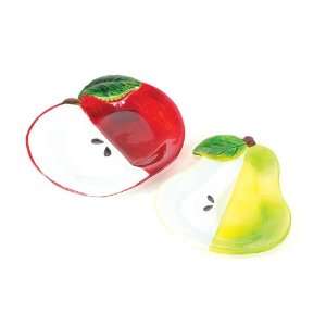  Pack of 4 Farm Fresh Red Apple & Green Pear Shaped Glass 