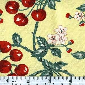  45 Wide Cherry Tree Yellow Fabric By The Yard Arts, Crafts & Sewing