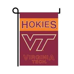   NCAA Virginia Tech Hokies 2 Sided Garden Flag w/pole 