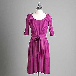   Sash Rib Knit Sweater Dress  R&K Originals Clothing Womens Dresses