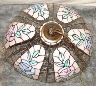 Vintage Rose 5 Light Stained Tiffany Style Lamp Shade  