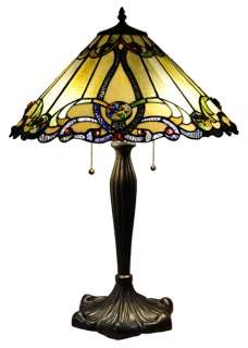   Victorian Tiffany Style Stained Glass Table Lamp   