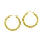 ²9MM Mesh Round Diamond Cut Earrings 10K Yellow Gold.