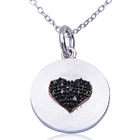white gold 0 11 ct black diamond heart pendant with chain