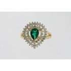 Lab Created Emerald Pear Ring