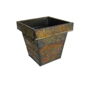  7.5 ht Metal Square Tapered Planter Patio, Lawn & Garden