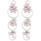 goldia Sterling Silver Pink Cultured Pearl Fancy Chandelier Earrings