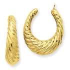   earring jackets 14k Polished Twisted Hollow Hoop Earring Jackets