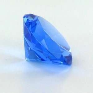   Christmas Gift Blue Glass Diamond Shaped Paperweight