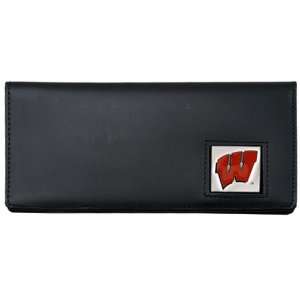  Wisconsin Badgers Executive Black Leather Checkbook Cover 